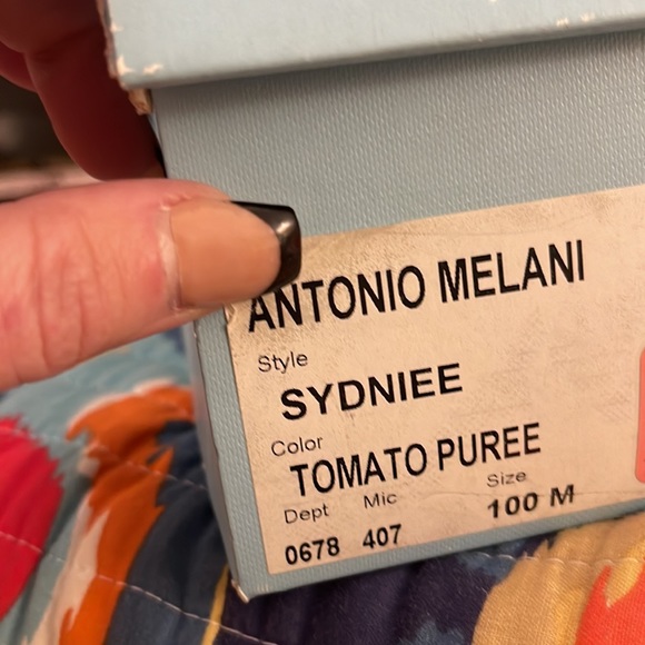 Antonio Melani Red Leather Cork Wedges Sz 10 - Picture 8 of 8